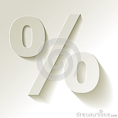 Percent white paper symbol vector Vector Illustration