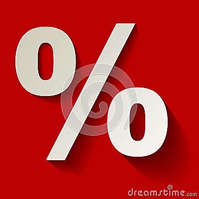 Percent white paper symbol vector Vector Illustration