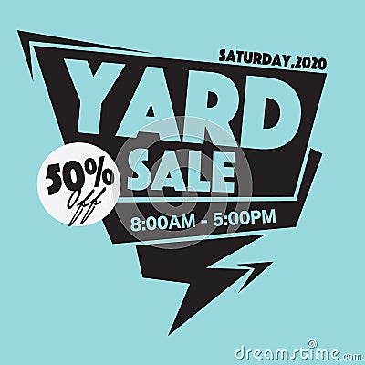 50 Percent Yard Sale Campaign Promotion Sale Banner, Drive Sales Concept Vector Illustration