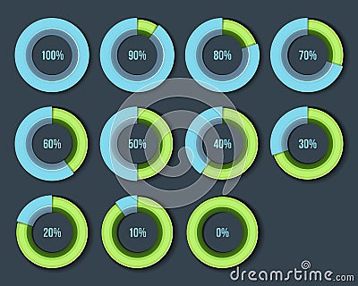 Percentage Diagram Presentation Design Elements. Vector Illustration