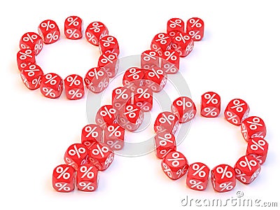 Percentage dice Stock Photo