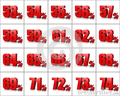 Percentage Numbers Series 4 Stock Photo