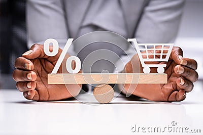 Percentage Rate Discount Sign Concept Stock Photo