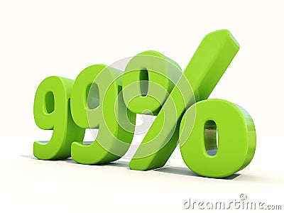99% percentage rate icon on a white background Cartoon Illustration