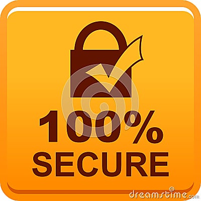 100 secure web button Vector Illustration