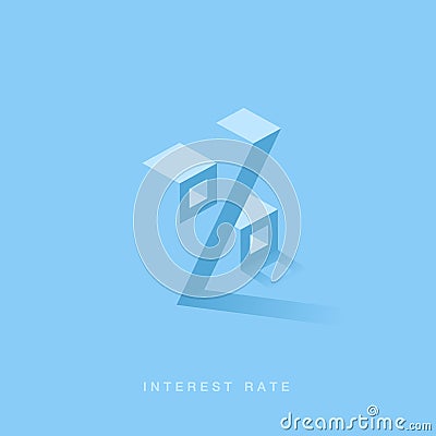 Interest rate financial and mortgage rates concept Vector Illustration