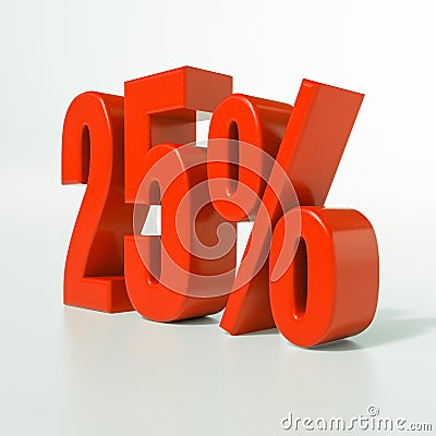 Percentage sign, 25 percent Stock Photo