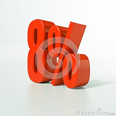 8 Percentage sign, 8 percent Stock Photo