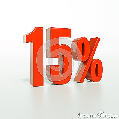 Percentage sign, 15 percent Stock Photo