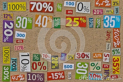 PERCENTAGES background Stock Photo