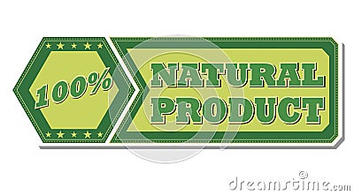 100 percentages natural product - retro green label Stock Photo