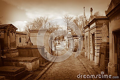 Pere Lachaise cemetery Stock Photo