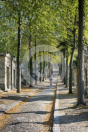 Pere Lachaise Cemetery, Cimetiere du Pere Lachaise, Paris, Europe Editorial Stock Photo