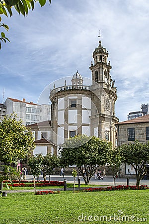 La Peregrina church in Pontevedra, Spain Editorial Stock Photo