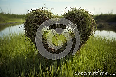 Perennial Heart grass. Generate Ai Stock Photo