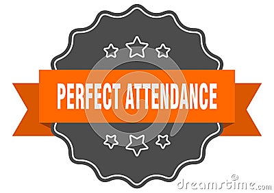 perfect attendance label. perfect attendance isolated seal. sticker. sign Vector Illustration