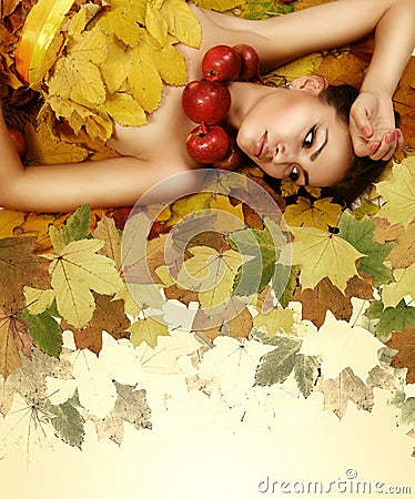 Perfect autumn beauty girl Stock Photo