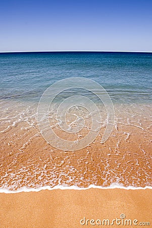 Perfect Beach Gold Sand Stock Photo
