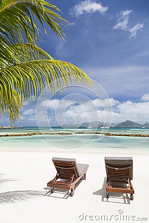 Perfect Beach, La Digue, Seychelles Stock Photo