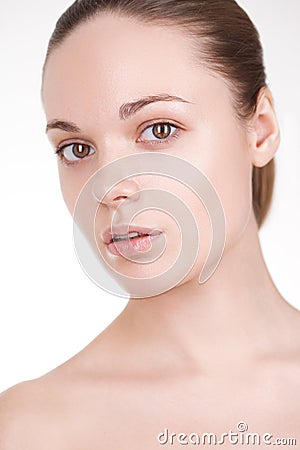 Perfect beauty woman closeup portrait Stock Photo