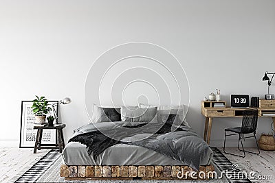 Frame interior mock up . Wall art. Scandinavian interior. 3d rendering, 3d illustration Stock Photo