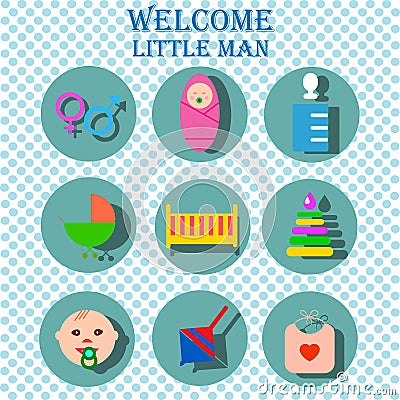 Perfect detailed baby icons Stock Photo