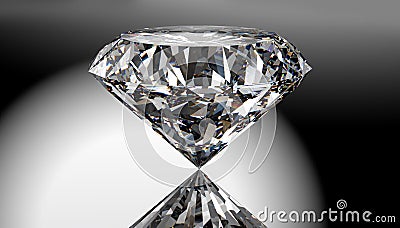 Perfect diamond isolated on shiny background with clipping path Stock Photo