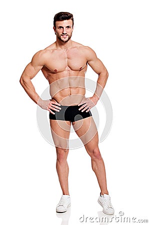 Perfect fit man Stock Photo