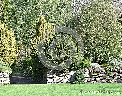 A perfect garden at an English county house Stock Photo