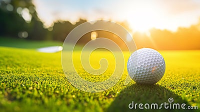 Perfect Summer Day at the Golf Course with Sharp Landscape Details and Dreamy Silhouette Stock Photo