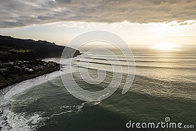 Swell Lines at Raglan Stock Photo