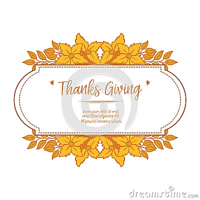 Perfect for invitation thanksgiving, with pattern art of leaf floral frame. Vector Vector Illustration