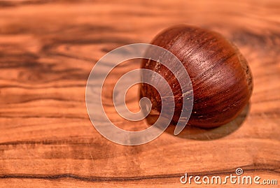 Chestnut on chopping board Stock Photo