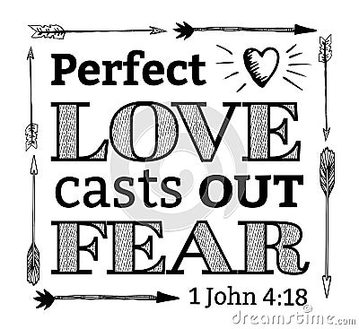 Perfect Love Casts out Fear Emblem Stock Photo