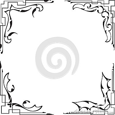 Perfect marvelous vintage corners set Vector Illustration