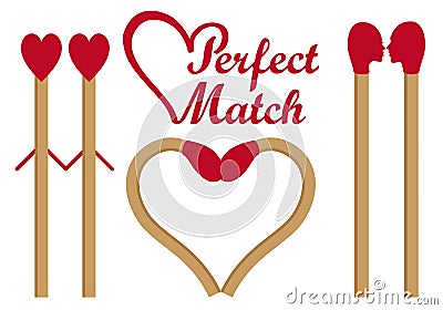 Perfect match, vector set Vector Illustration