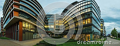 Perfect modern office buildings at dusk Stock Photo