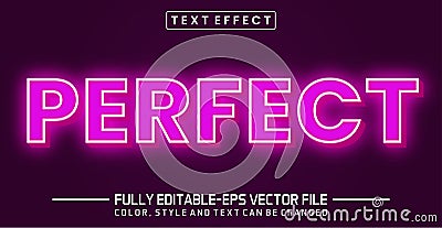 Perfect pink font Text effect editable Vector Illustration