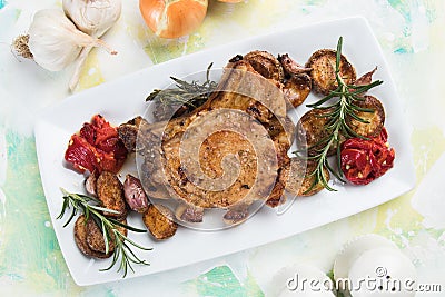 Perfect pork loin chop steak Stock Photo