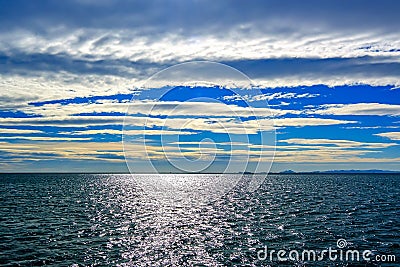 Perfect sky and water of ocean Stock Photo