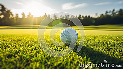 Perfect Summer Day at the Golf Course with Sharp Landscape Details and Dreamy Silhouette Stock Photo