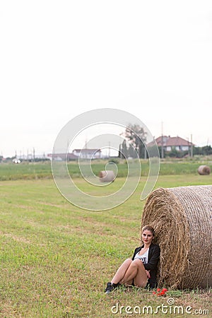 A perfect summer morning with a girl Stock Photo