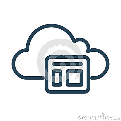 Web based software. Cloud Computing Icon. Vector Illustration