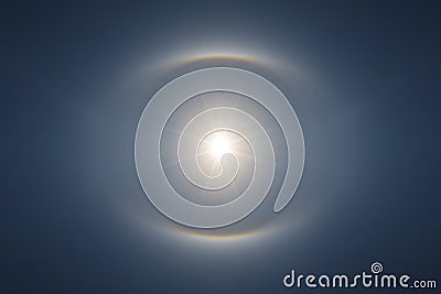 Perfect Symmetrical Sun Halo Stock Photo