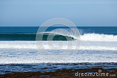 The perfect wave breaking at the iconic Bells Beach Victoria Australia Stock Photo