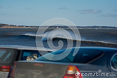 Perfect wave on a sunny day Stock Photo