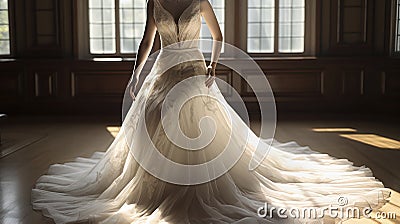 The perfect wedding dress. Choosing the Ultimate Wedding Dress. Generative AI Stock Photo