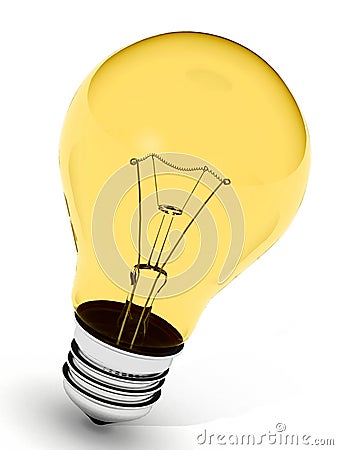 Perfect yellow light bulb Stock Photo