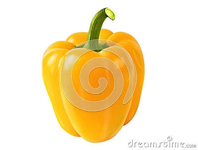 A perfect yellow bellpepper isolated on white Stock Photo