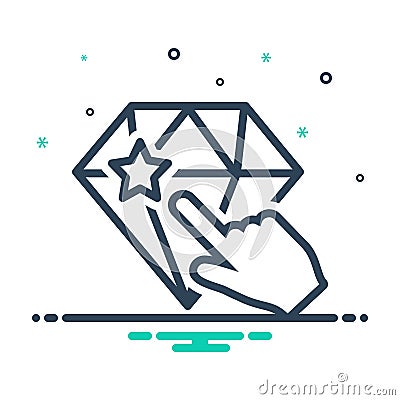 Black mix icon for Perfectionist, carve and etch Vector Illustration